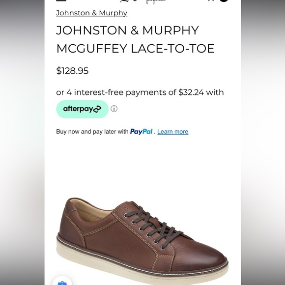 Johnston & Murphy Lace to Toe Brown Leather Sneaker EUC - Picture 3 of 7